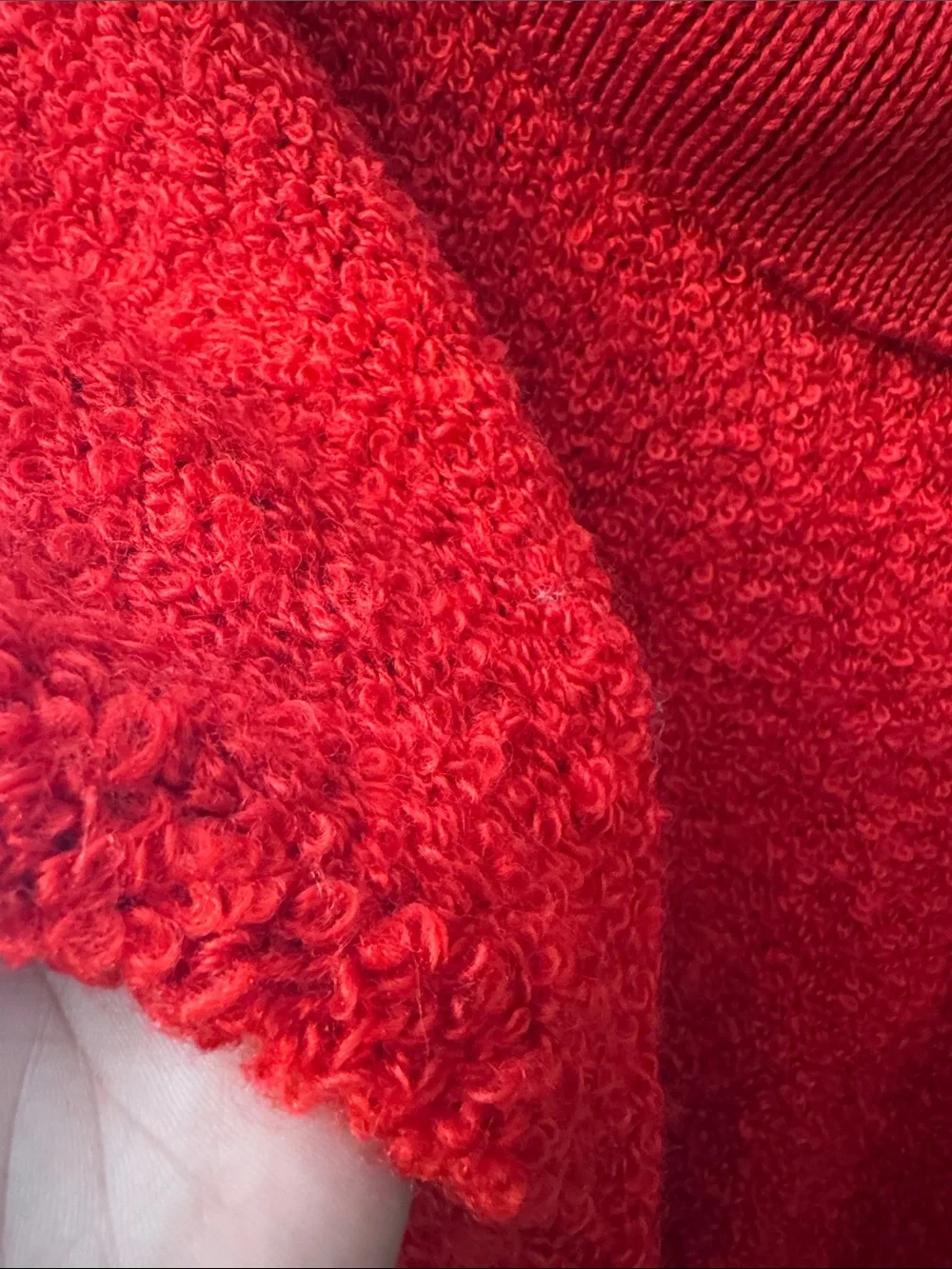 VTG L'Eau Vive Red Mohair Wool Blend Cowl Neck Sweater Small 80s 90s